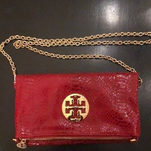 Tory Burch Snake Foldover Handbag